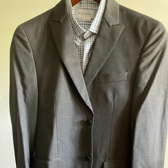 Slim-fit Gray Alfani Suit Jacket 36S - Picture 2 of 9